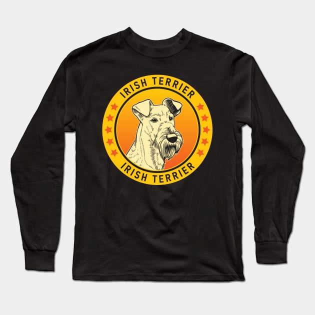 Irish Terrier Dog Portrait Long Sleeve T-Shirt by millersye